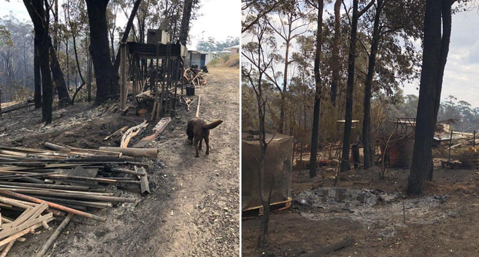 Jemma Paewhenua has paid tribute to the NSW Rural Fire Service for saving her family home in Milton on the state's south coast during the recent winter bushfires. Source: Supplied/ Jemma Paewhenua