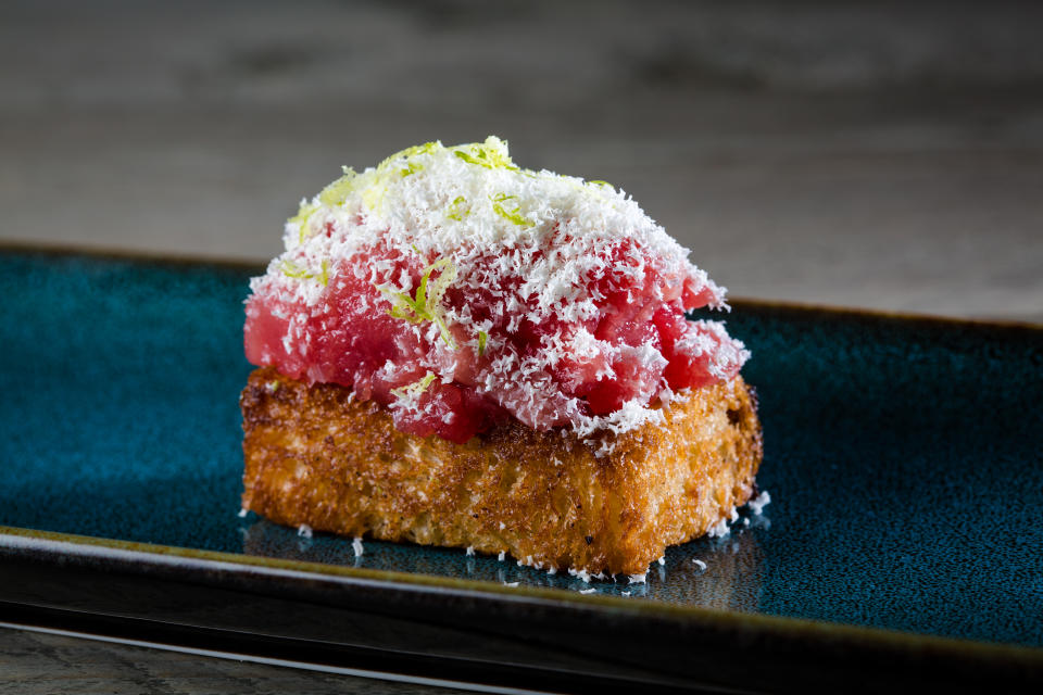 El 'brioche' de atún con chocolate de La Milla. Foto: La Milla