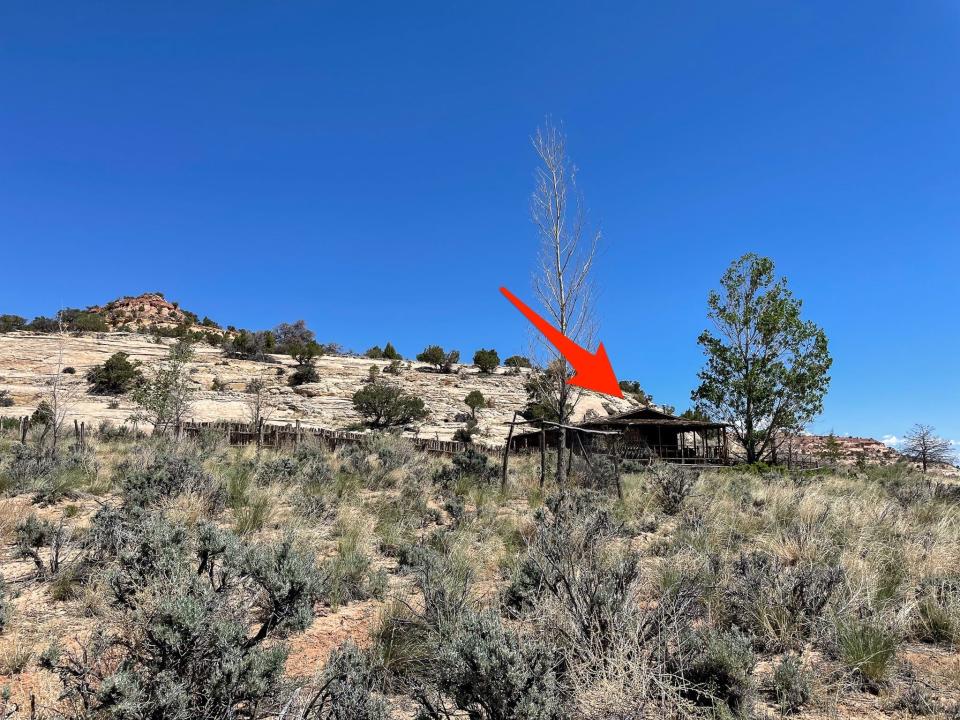 An arrow points to the building that was believed to be Marie Ogden's house.