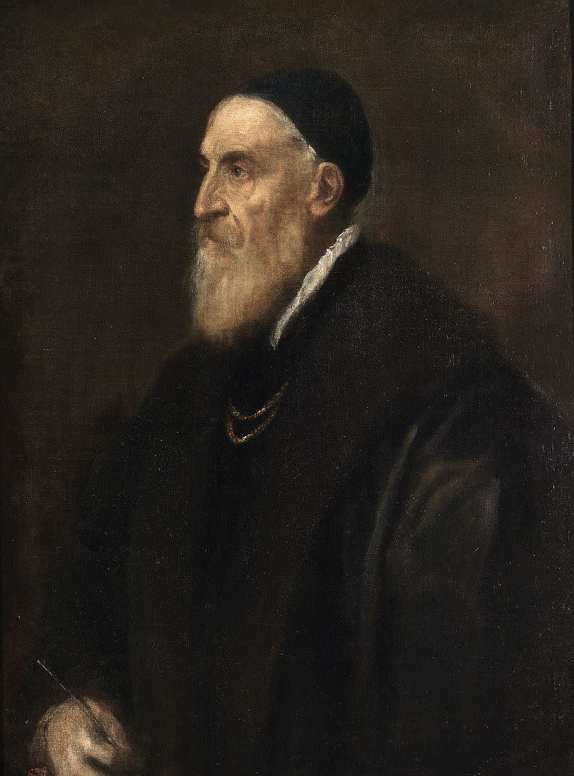 Self-portrait of the Italian painter Tiziano Vecellio (c. 1490-1576), better known as Titian.