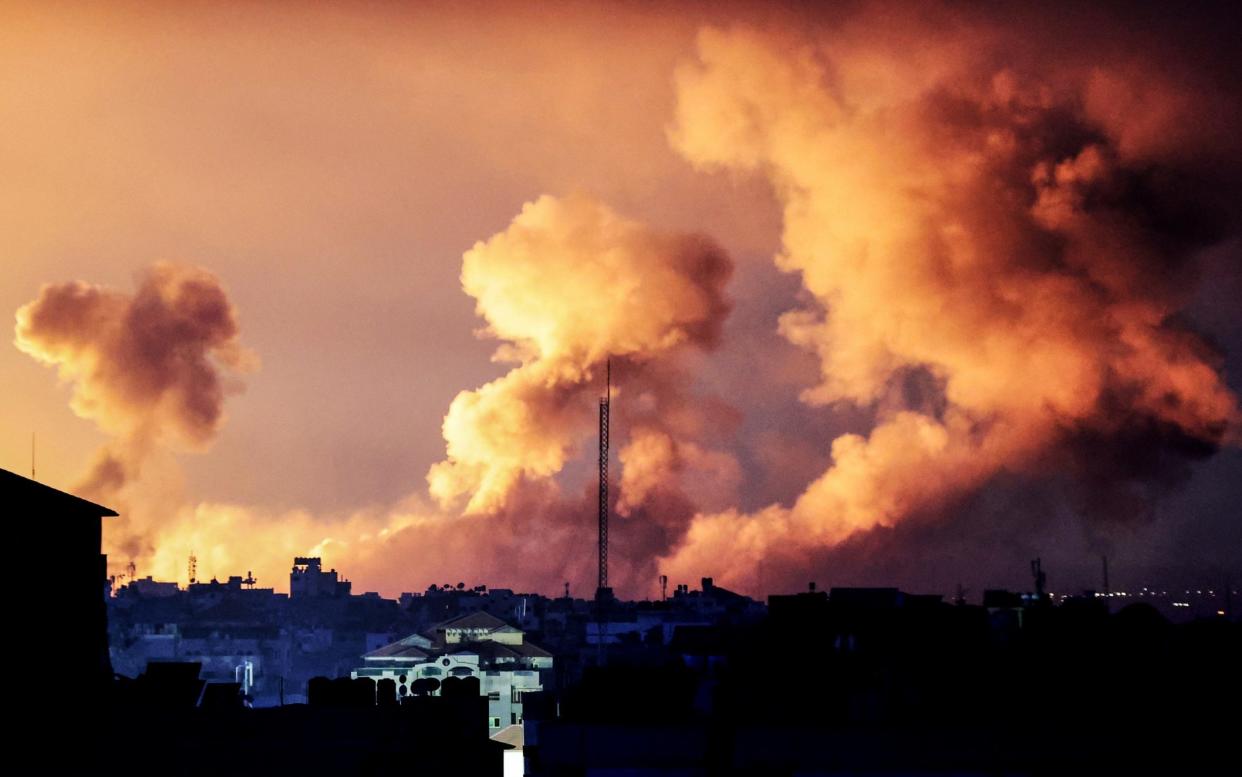Smoke rises and billows in Gaza as Israeli attacks continue