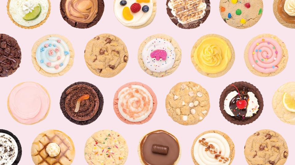 Crumbl draws from a rotation of 275 cookie varieties, with six types available per week, announced each Sunday via social media.
