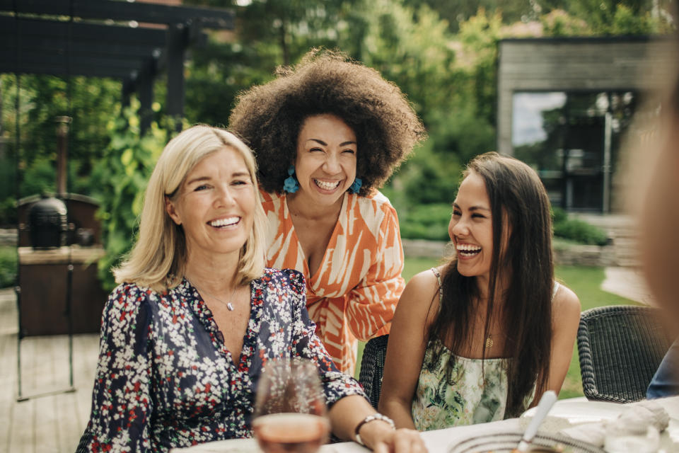 Female friends smiling in a group