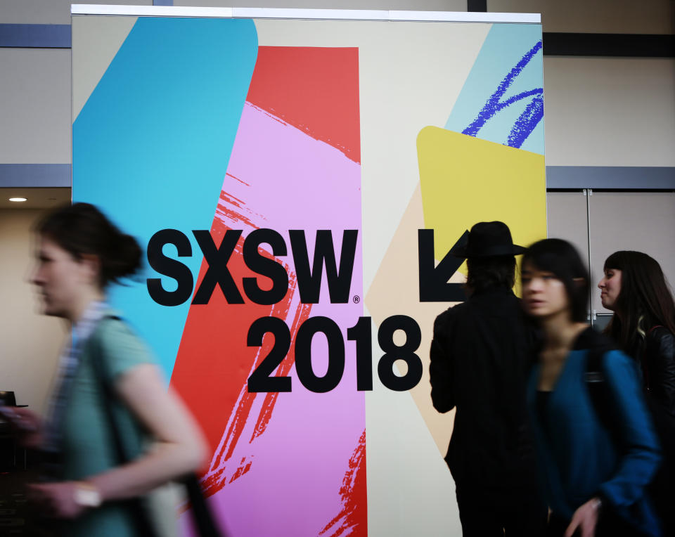 AUSTIN, TEXAS - MAR 11, 2018: SXSW South by Southwest Annual music, film, and interactive conference and festival in Austin, Texas. SXSW sign in Austin Convention Center