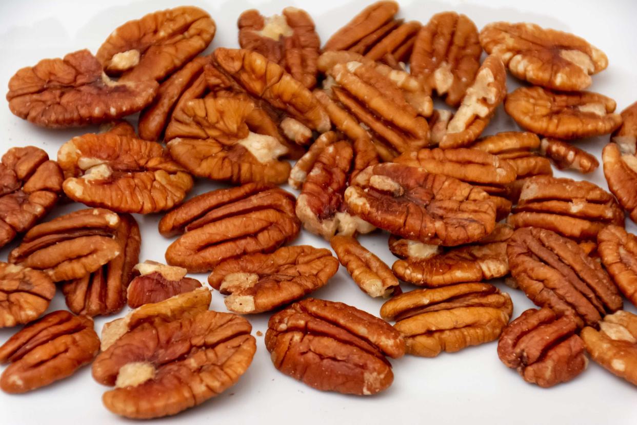 Bunch of pecan halves.