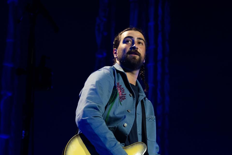 Noah Kahan performs at Bridgestone Arena in Nashville, Tenn., for his tour “We'll All Be Here Forever”Friday, May 24, 2024.