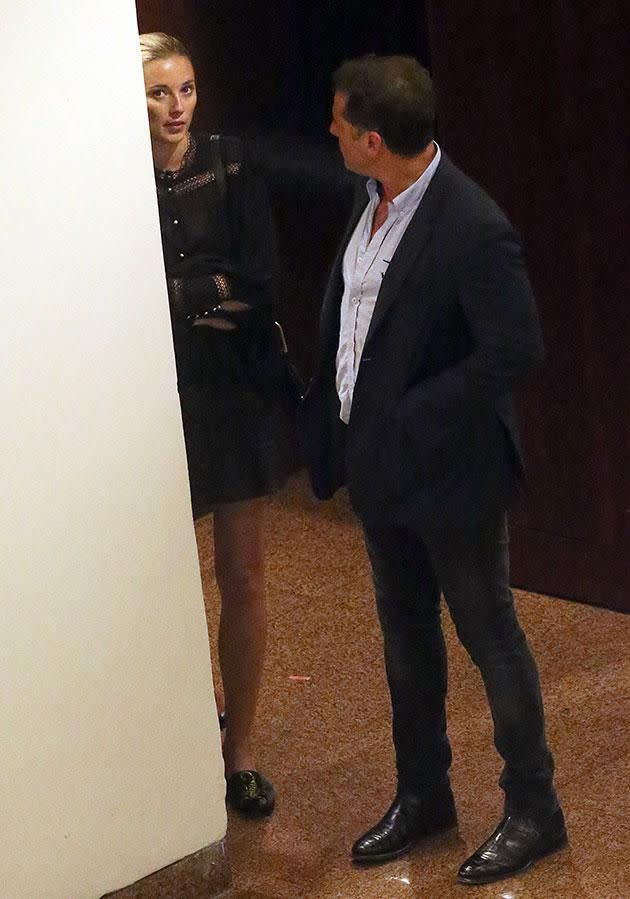 Jasmine and Karl appeared cagey and didn't speak to anyone else while wandering around The Four Seasons Hotel. Source: Diimex