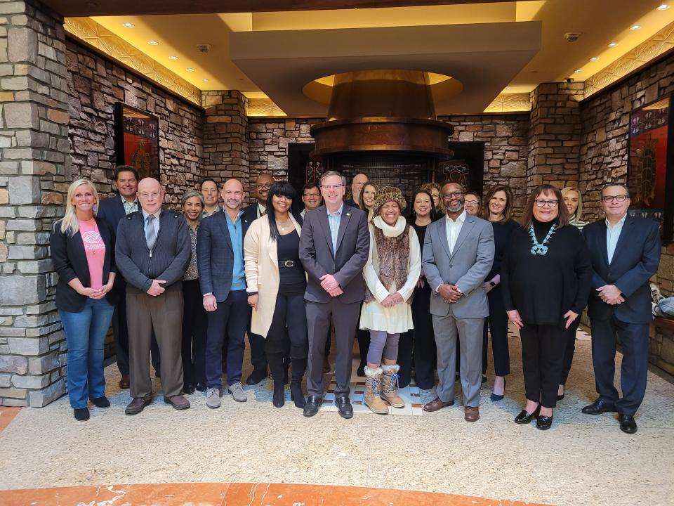 Representatives from the Pokagon Band, the City of South Bend and many local nonprofits gathered at Four Winds Casino South Bend on Thursday, Jan. 26, where the Pokagon Band presented checks totaling $860,000 to the city and local nonprofits.