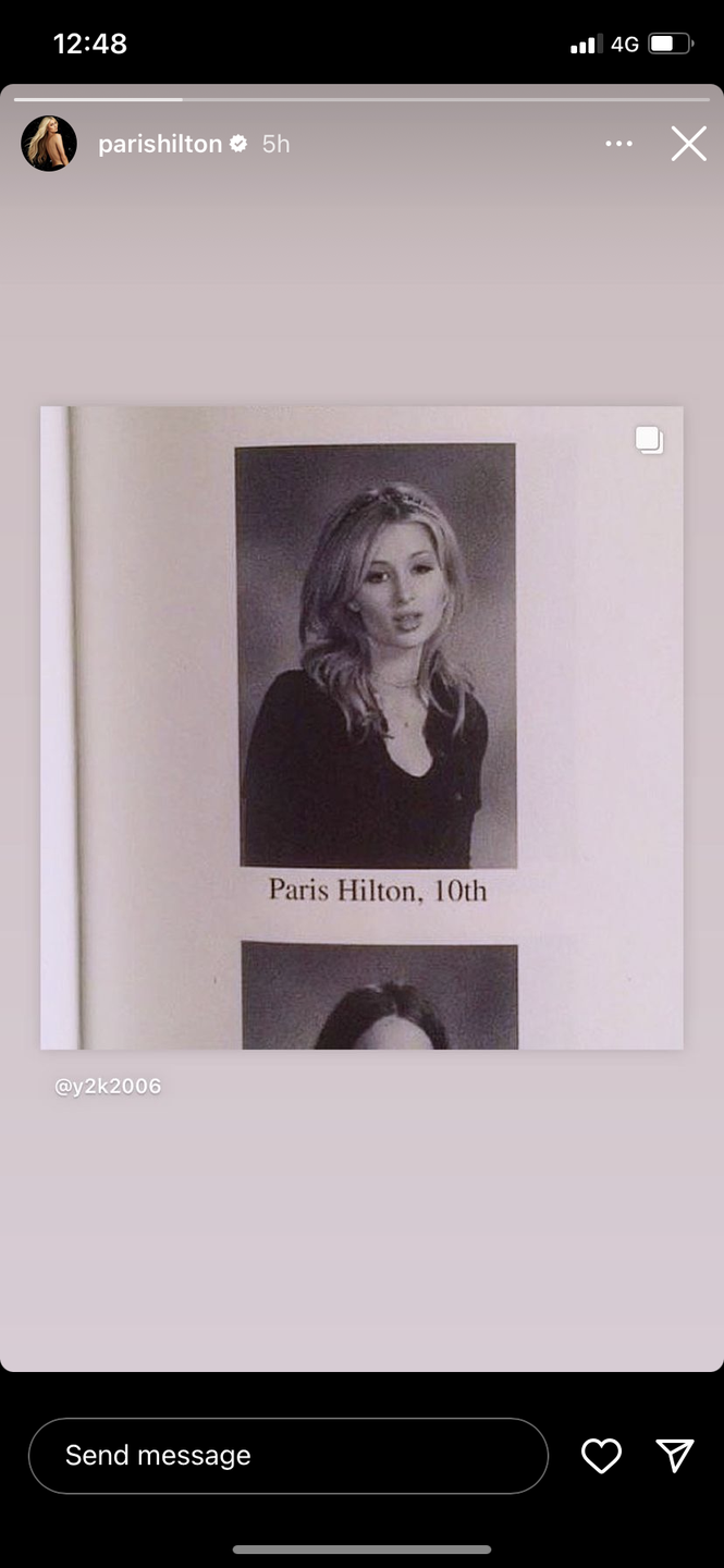 paris hilton yearbook photo