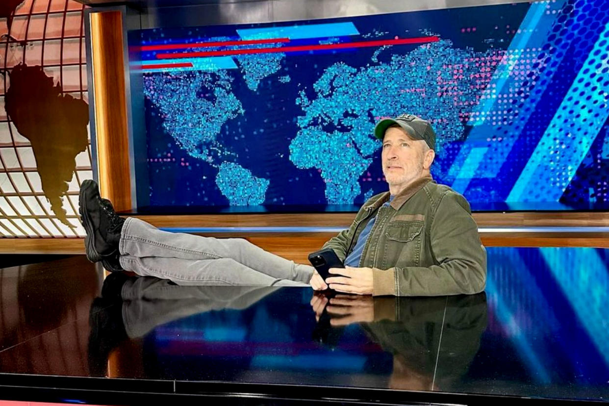 Jon Stewart on the set of The Daily Show Photo courtesy of Comedy Central/Instagram