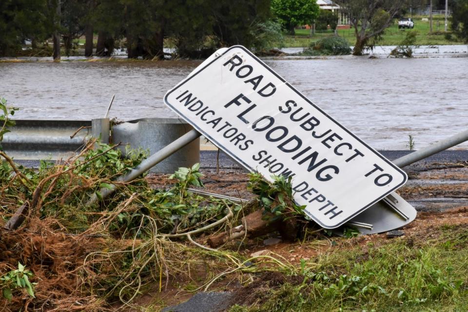 Flood damage in the town of Canowindra