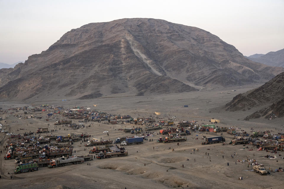 Afghan refugees settle in a camp near the Torkham Pakistan-Afghanistan border, in Torkham, Afghanistan, Friday, Nov. 3, 2023. A huge number of Afghan refugees entered the Torkham border to return home hours before the expiration of a Pakistani government deadline for those who are in the country illegally to leave or face deportation. (AP Photo/Ebrahim Noroozi)