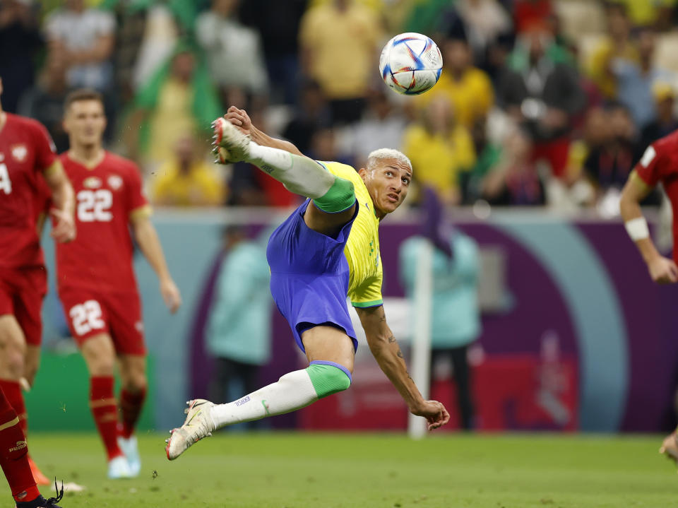 Das wohl schönste Tor der WM: Richarlison im Flug gegen Serbien. (Bild: Yukihito Taguchi-USA TODAY Sports)