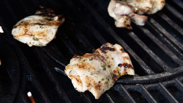 chicken on grill