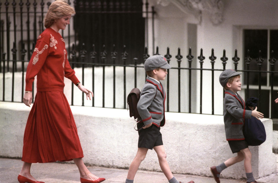 Prince Harry’s first day at Wetherby School, London, in September 1989