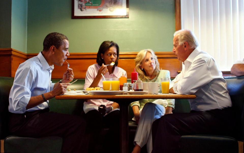 The Obamas and Bidens in 2008