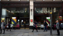 People walk past a Pret a Manger in London, Britain, May 22, 2019. REUTERS/Hannah McKay