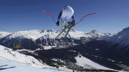 Alpine Skiing - FIS Alpine Skiing World Championships - Men's Alpine Combined Downhill - St. Moritz, Switzerland - 13/2/17 - Josef Ferstl of Germany skis in the downhill part of the Alpine Combined. REUTERS/Stefano Rellandini