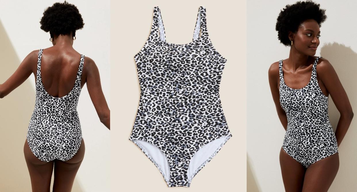 Goodmove Animal Print Padded Scoop Neck Swimsuit (Marks and Spencer)