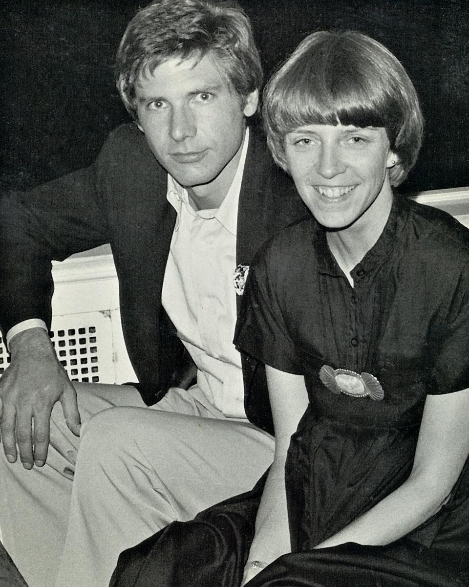 <p>Harrison Ford lounged next to his then-wife Mary Marquardt at the <em>Star Wars</em> party. In the book, he writes about how close he became with the McGraths. "He is the godfather of at least two of my children, though he claimed slightly more, as Earl would," Ford writes. </p>