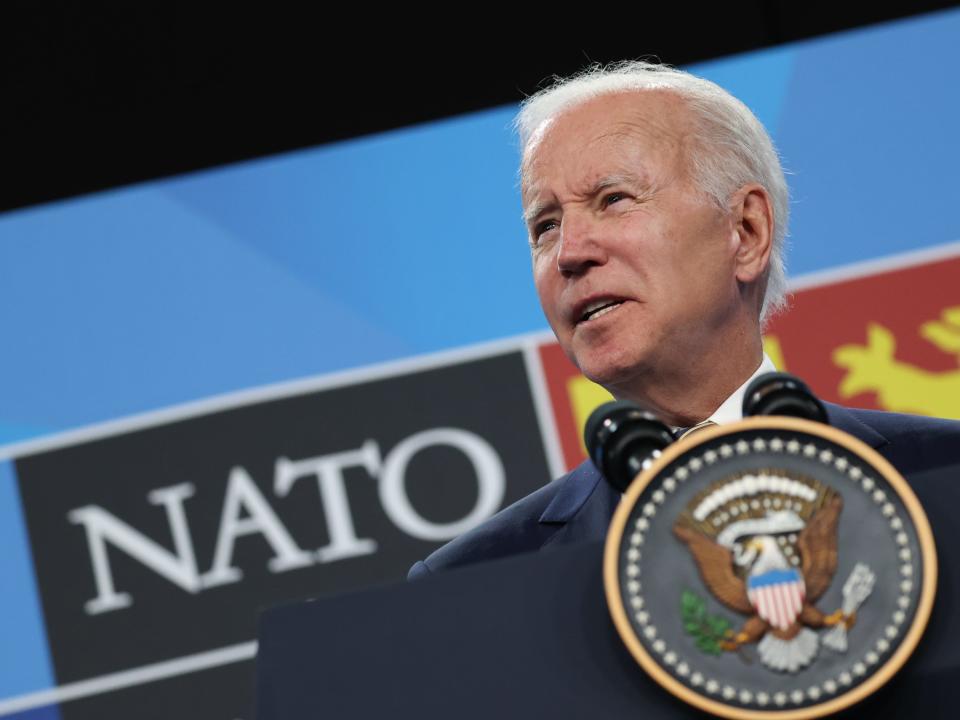 President of the United States Joe Biden during the press conference on the final day of the NATO Summit in Madrid, Spain on June 30, 2022.