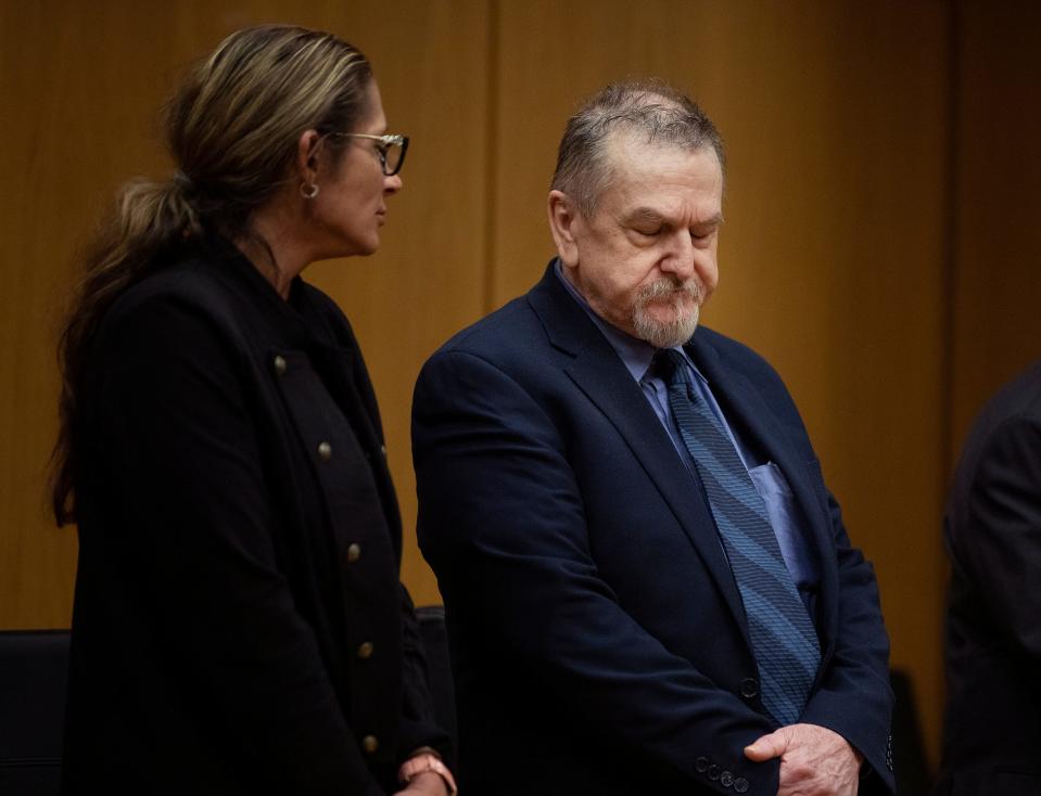 David Marshall Murdock, convicted in March of first-degree murder for fatally shooting his ex-girlfriend, Lisa Bunce, and attempting to kill her friend Sanda Andrews, closes his eyes as he hears the jury's recommendation of life in prison on March 27. On Friday, Circuit Judge J. Kevin Abdoney sentenced Murdock to life in prison without the possibility of parole.