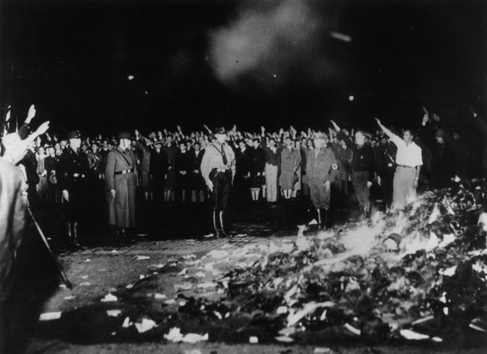 A Nazi book burning