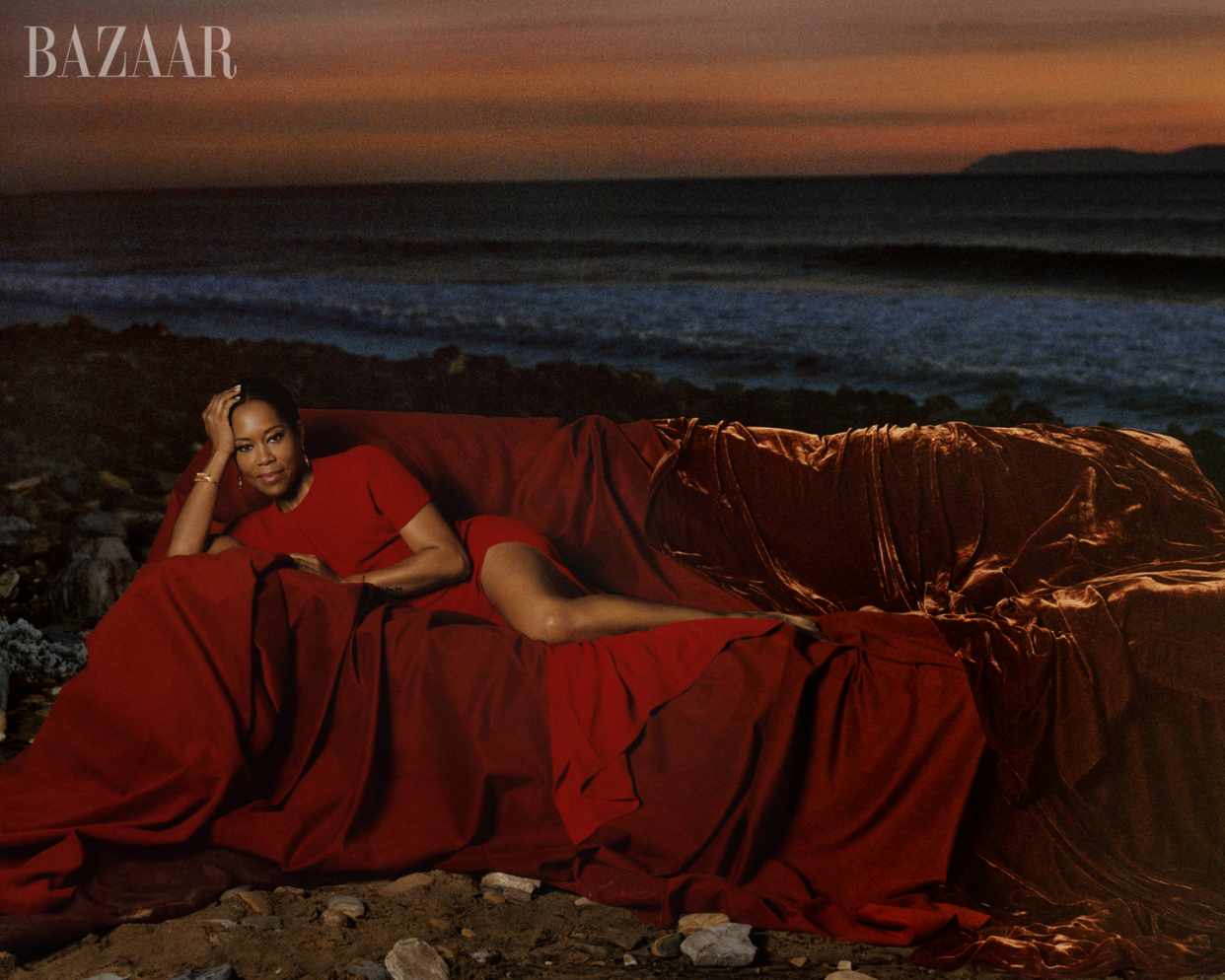 regina king for harpers bazaar april 2024