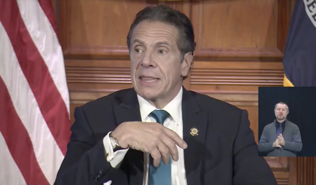 New York Governor Andrew Cuomo announces a first round of 170,000 vaccine doses are expected in the state by 15 December. (New York Governor Andrew Cuomo)