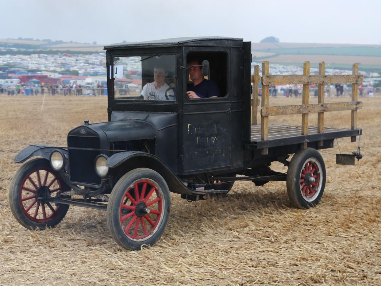 Photo of a 1925 ford TT truck in an unrestored condition