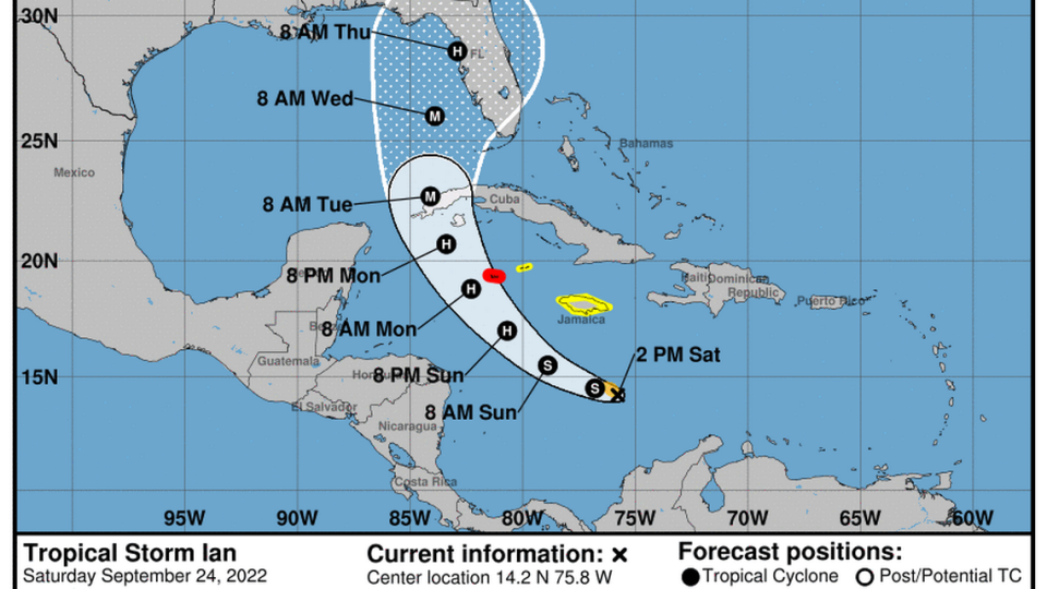 Ian podría convertirse en huracán de Categoría 3 cuando se acerque a Cuba. El sureste de la Florida quizás quede fuera del cono, pero eso podría cambiar.