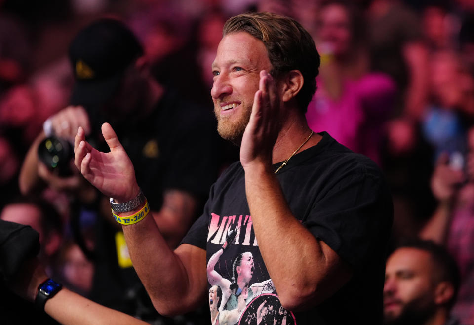 NEW YORK, NY - NOVEMBER 12: Barstool Sports' Dave Portnoy is seen in the audience during the UFC 281 event at Madison Square Garden on November 12, 2022 in New York City.  (Photo by Jeff Butari/Zuffa LLC)