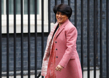 FILE PHOTO: Shriti Vadera Chair of Santander UK arrives at 10 Downing Street in London, Britain January 11, 2018. REUTERS/Peter Nicholls
