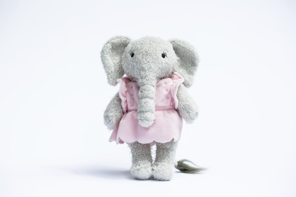 This photo shows a plush doll sold by The Elephant Project to raise money for injured and orphaned elephants. Donations are one option for holiday gifts. (The Elephant Project via AP)