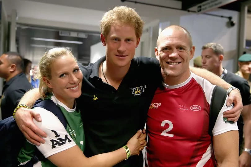 Prince Harry with Mike and Zara Tindall