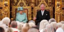 <p>Queen Elizabeth II and Prince Charles are seated for the State Opening of Parliament at the Houses of Parliament in London, England.</p>