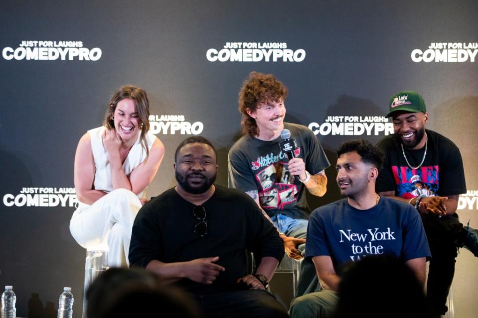 <em>Hannah Berner, Brian Simpson, Kurtis Conner, Nimesh Patel and Ian Lara on Variety’s 10 Comics to Watch Panel</em>