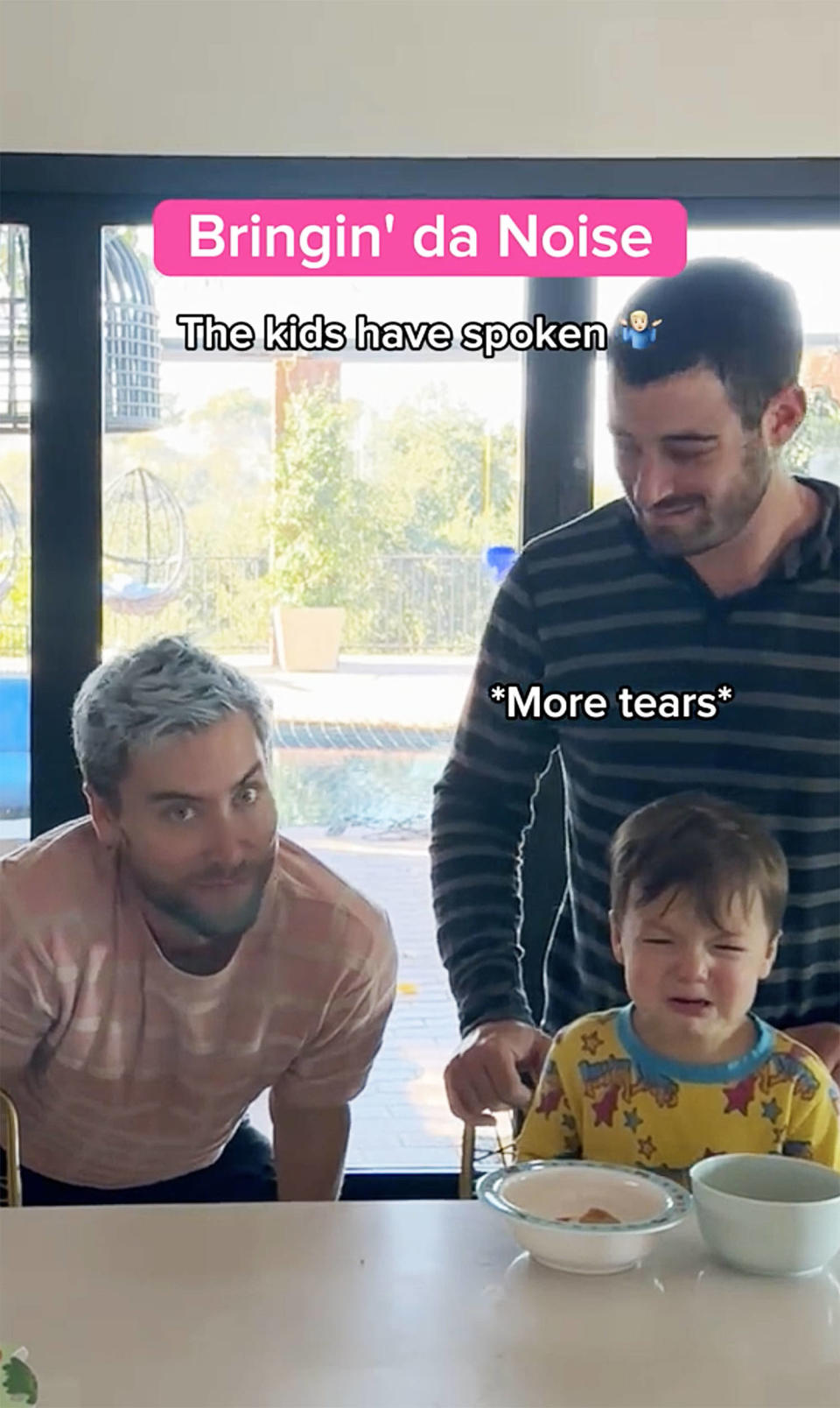 Lance Bass plays his 3 least favorite NSYNC songs for his twins — see how they react (@lancebass via Tiktok)