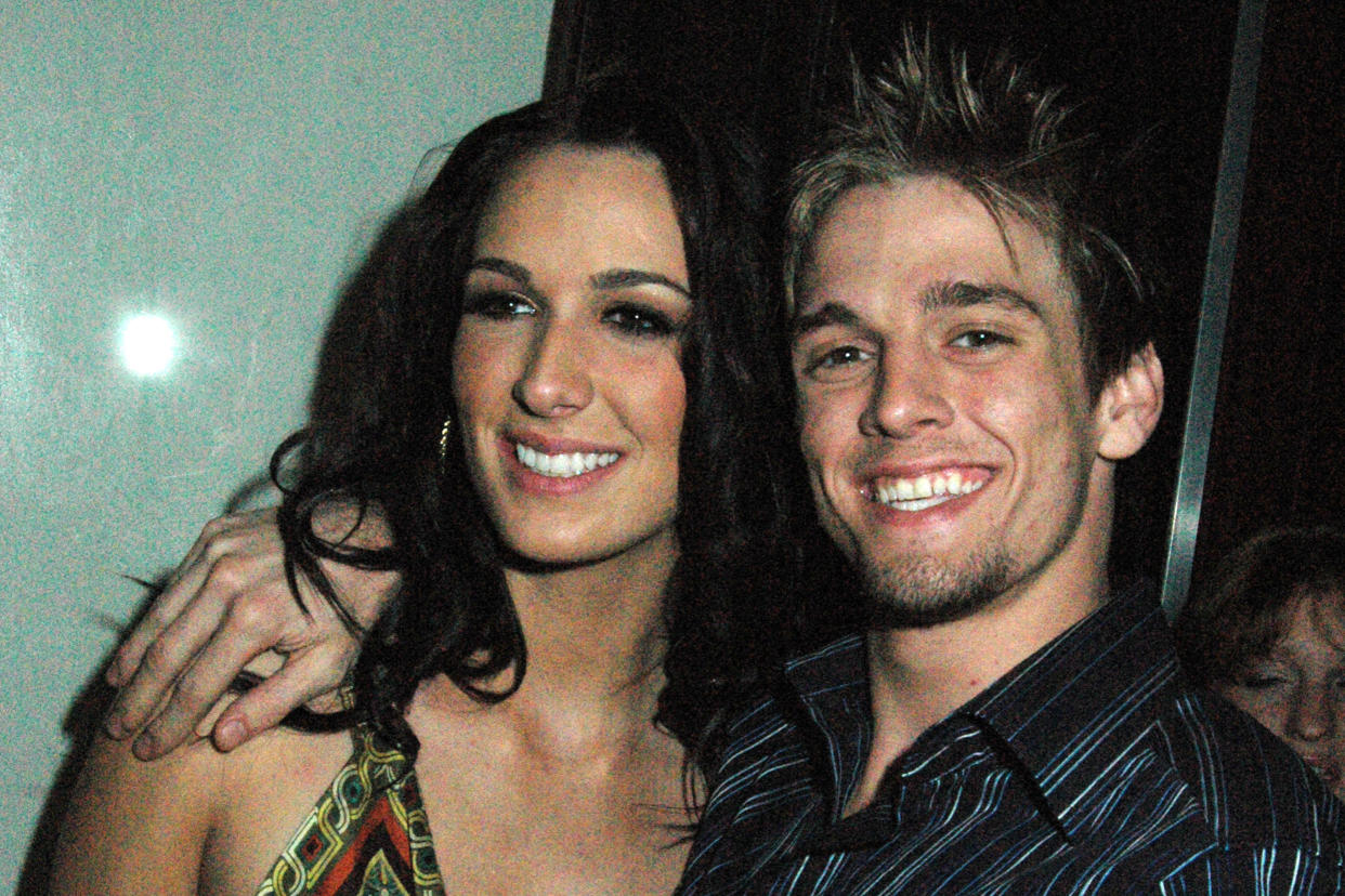 Angel Carter and Aaron Carter at their 19th birthday party in Hollywood, Calif., on Dec. 15, 2006. (Barry King / WireImage file)