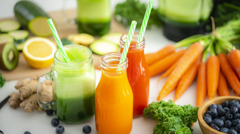 three juices and produce