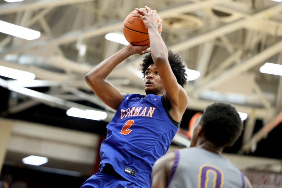 Bishop Gorman's Jase Richardson #4 in action against Camden during a high school basketball game at the Hoophall Classic, Monday, January 16, 2023, in Springfield, MA. (AP Photo/Gregory Payan)
