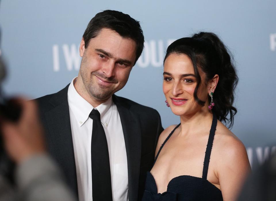 Ben Shattuck and Jenny Slate attend the Los Angeles premiere of Amazon Prime's "I Want You Back" at ROW DTLA on February 08, 2022 in Los Angeles, California