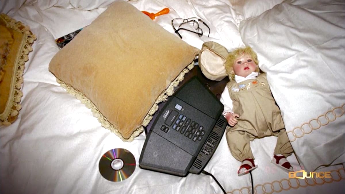 A photo of a baby seen on Michael Jackson's bed in the documentary Killing Michael Jackson. (Photo: Bounce)