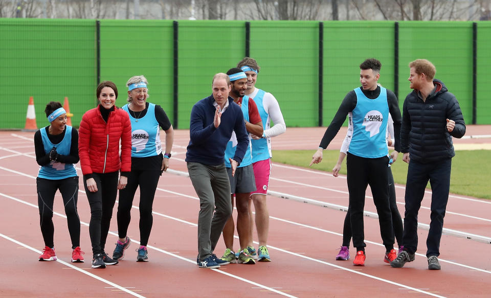 The Duke & Duchess Of Cambridge And Prince Harry Join Team Heads Together At A London Marathon Training Day