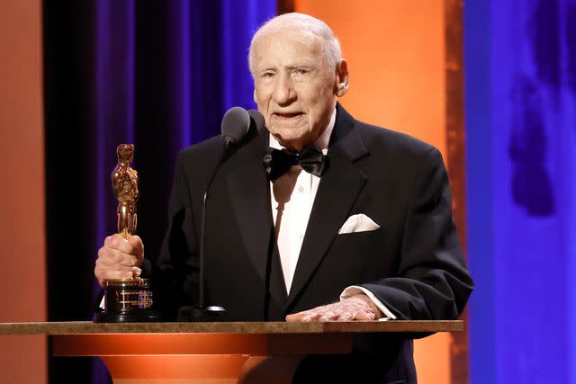 <p>Kevin Winter/Getty</p> Mel Brooks accepts an Honorary Oscar at the 14th Governors Awards in Los Angeles on Jan. 9, 2024