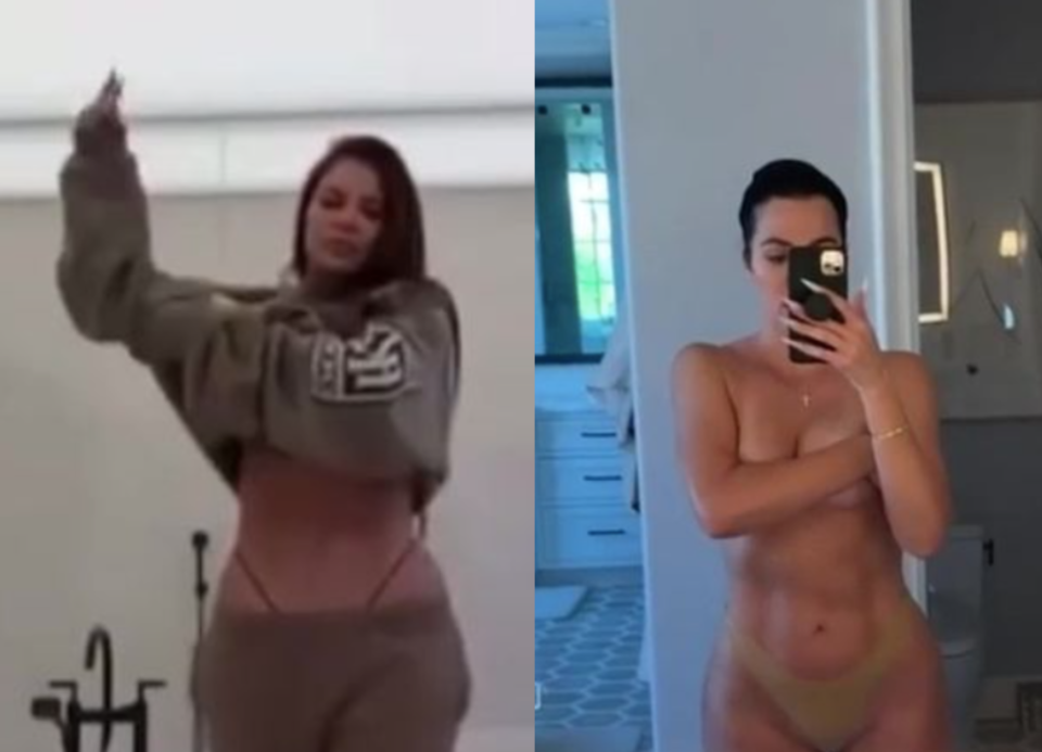 <p>Khloe Kardashian embracing her body on Instagram live</p> (Khloe Kardashian/ Instagram)