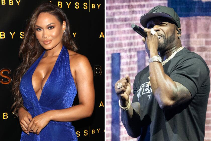 Left, Daphne Joy. Right, Rapper 50 Cent.