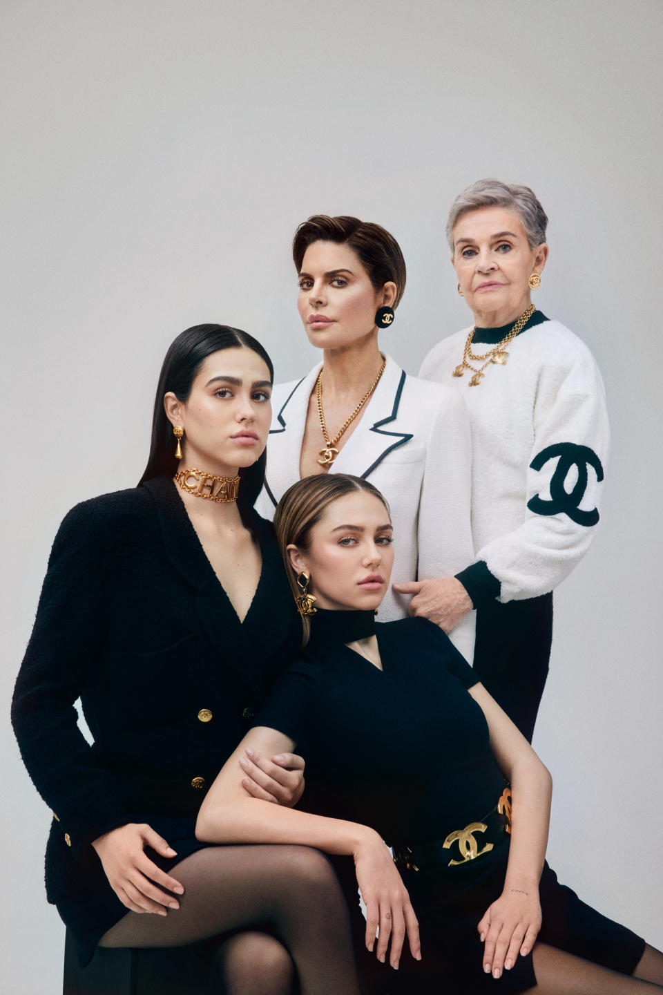 Rinna posed with daughters, Delilah Belle Hamlin, 20, and Amelia Gray Hamlin, 17, as well as her 90-year-old mother, Lois. (Credit: Olivia Malone)