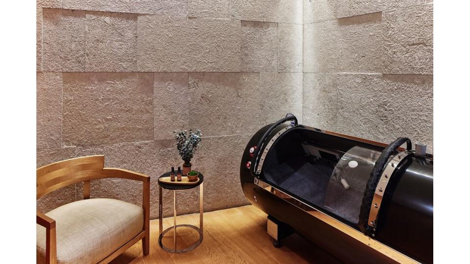 The oxygen chamber in the Bvlgari Hotel London