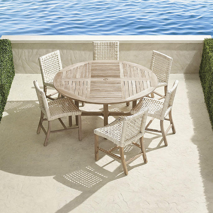 <p><a href="https://go.redirectingat.com?id=74968X1596630&url=https%3A%2F%2Fwww.frontgate.com%2Fisola-7-pc-round-dining-set-in-weathered-finish%2Foutdoor%2Fdining%2Fdining-sets%2F1165357&sref=https%3A%2F%2Fwww.townandcountrymag.com%2Fstyle%2Fhome-decor%2Fg44389756%2Fbest-luxury-outdoor-furniture%2F" rel="nofollow noopener" target="_blank" data-ylk="slk:Shop Now;elm:context_link;itc:0" class="link rapid-noclick-resp">Shop Now</a></p><p>Front Gate</p><p>$3326.40</p><p>Front Gate</p>